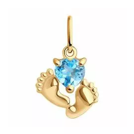 Золотая подвеска с топазом "Пяточки"