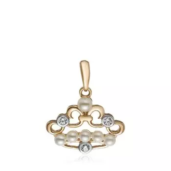 Золотая подвеска с жемчугом