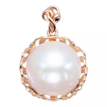 Золотая подвеска с жемчугом и фианитами