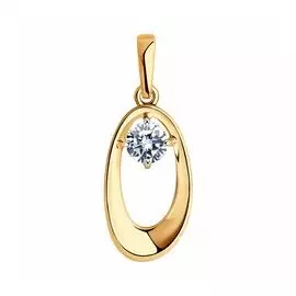 Золотая подвеска со Swarovski Zirconia