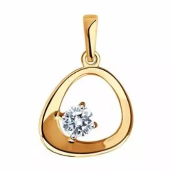 Золотая подвеска со Swarovski Zirconia