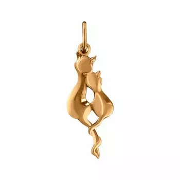 Золотая подвеска "влюбленные котики"