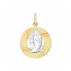 Золотая подвеска «Знак зодиака Дева»