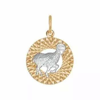 Золотая подвеска "Знак зодиака овен"