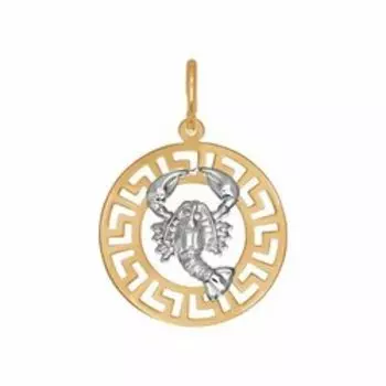 Золотая подвеска «Знак зодиака Рак»