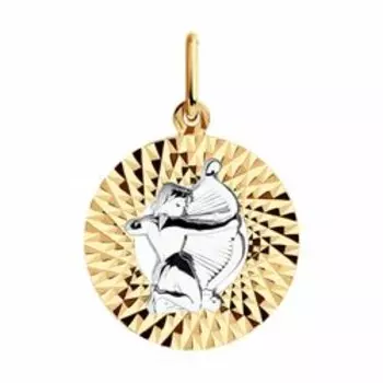 Золотая подвеска "Знак зодиака Стрелец"