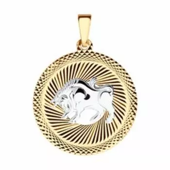 Золотая подвеска «Знак зодиака Телец»