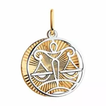 Золотая подвеска "Знак зодиака Весы"