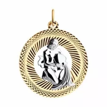 Золотая подвеска «Знак зодиака Водолей»