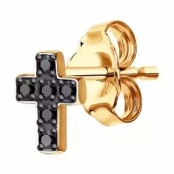 Золотая серьга-пусета 585 пробы