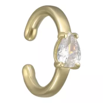 Золотая серьга с фианитом