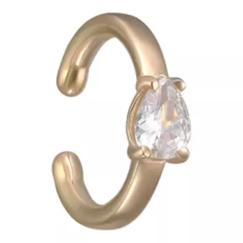 Золотая серьга с фианитом