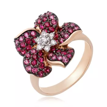 Золотое кольцо корундом