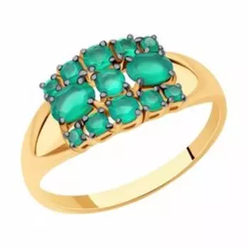 Золотое кольцо с агатами