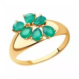 Золотое кольцо с агатами