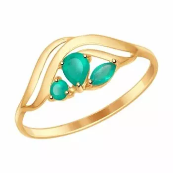 Золотое кольцо с агатами