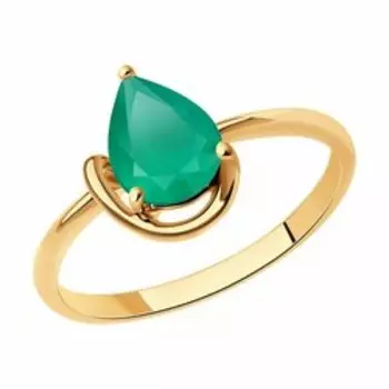 Кольцо из золота с агатом