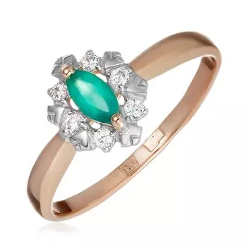 Золотое кольцо с агатом