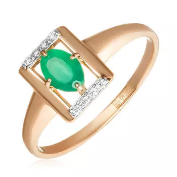 Золотое кольцо с агатом