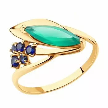 Золотое кольцо с агатом