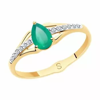 Золотое кольцо с агатом