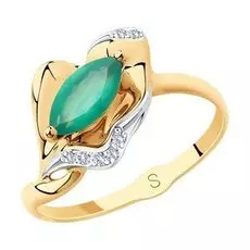 Золотое кольцо с агатом