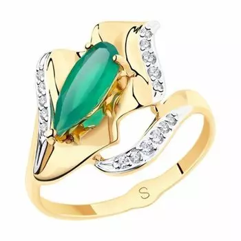 Золотое кольцо с агатом