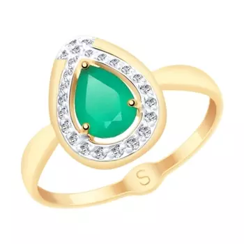 Золотое кольцо с агатом