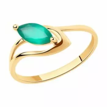 Кольцо из золота с агатом