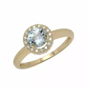 Золотое кольцо с аквамарином и бриллиантами