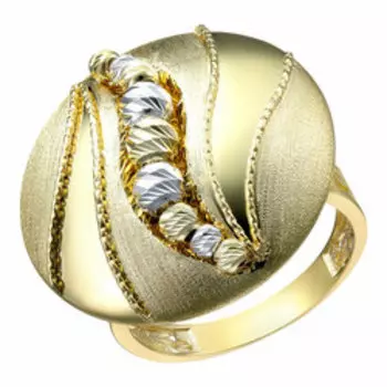 Золотое кольцо с алмазной обработкой и матированием