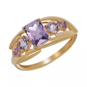 Золотое кольцо с аметистами