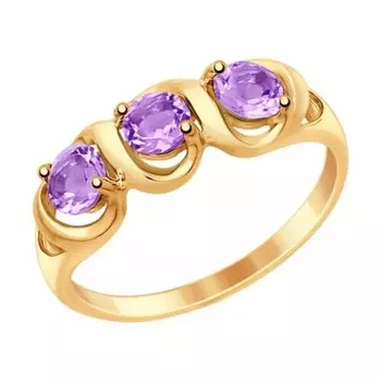 Золотое кольцо с аметистами