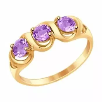 Золотое кольцо с аметистами