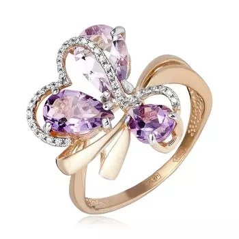 Золотое кольцо с аметистами