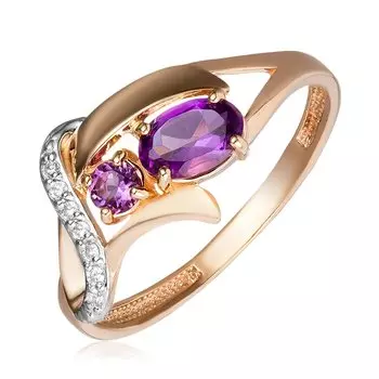 Золотое кольцо с аметистами