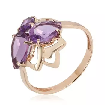 Золотое кольцо с аметистами