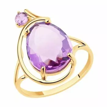 Золотое кольцо с аметистами