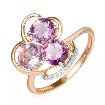 Золотое кольцо с аметистами