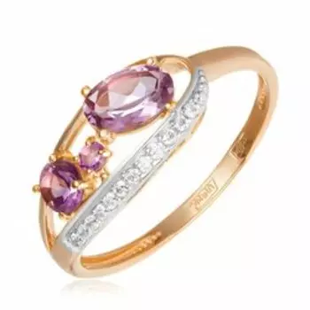 Золотое кольцо с аметистами