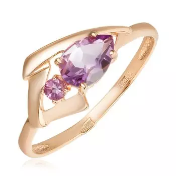 Золотое кольцо с аметистами