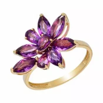 Золотое кольцо с аметистами