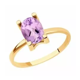 Золотое кольцо с аметистом