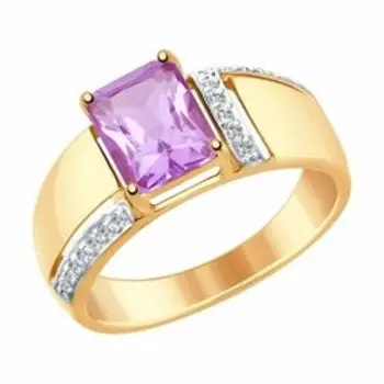 Золотое кольцо с аметистом