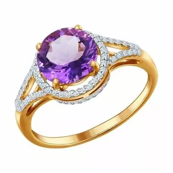 Золотое кольцо с аметистом