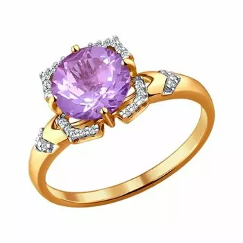 Золотое кольцо с аметистом