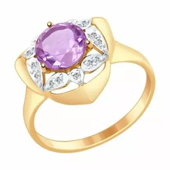 Золотое кольцо с аметистом