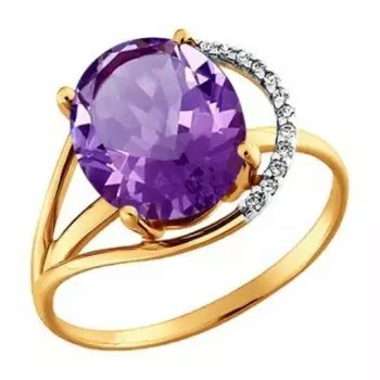Золотое кольцо с аметистом