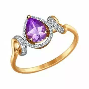 Золотое кольцо с аметистом