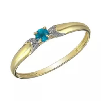 Золотое кольцо с апатитом и бриллиантами